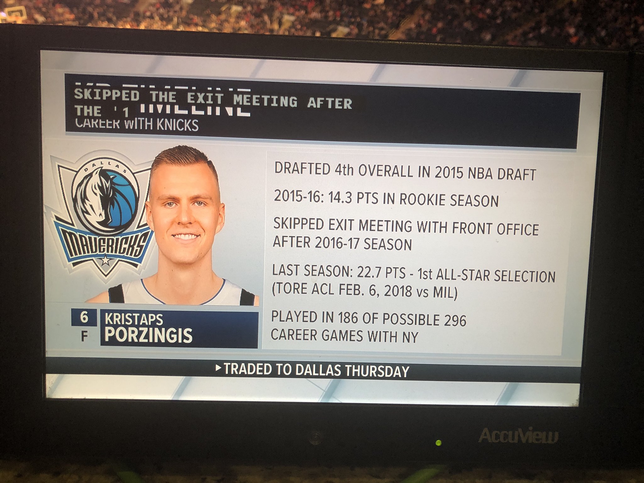Ian Begley on Twitter "Bio graphic on MSG Network of Kristaps