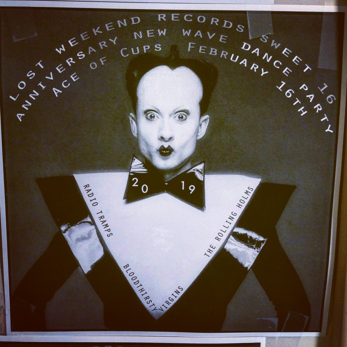 LostWeekendLPs's tweet image. Lost Weekend Records
Sweet 16 New Wave Dance party
At @aceofcupsbar Saturday Feb. 16th

Live music from @radiotramps @bloodthirstyvirgins and The Rolling Holms PLUS DJs @radiosnotdead @surlyshirley999 and DJsVoid 
and decorations by @boulant1971