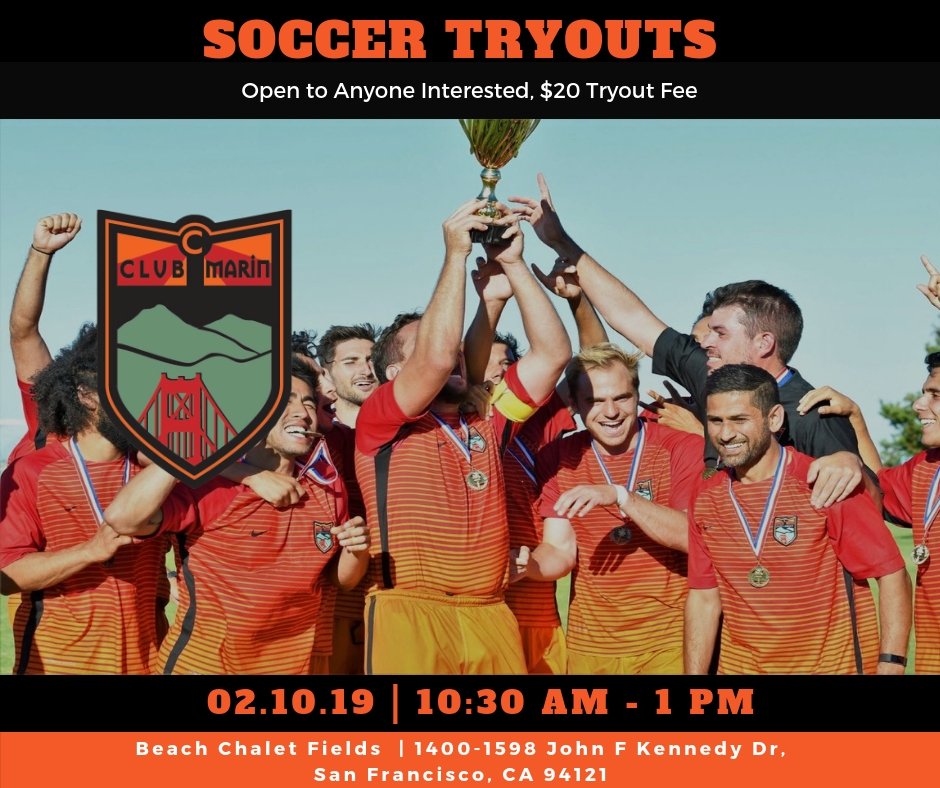 Next Sunday is our 1st of 2 tryouts for our <a href="/SFSFL/">SFSFL</a> team for the 2019 season. This season sees us fold the reserve team to focus on our Premier side. Therefore only 25 roster spots available! #Tryouts #SFSoccer #ClubMarin #2019