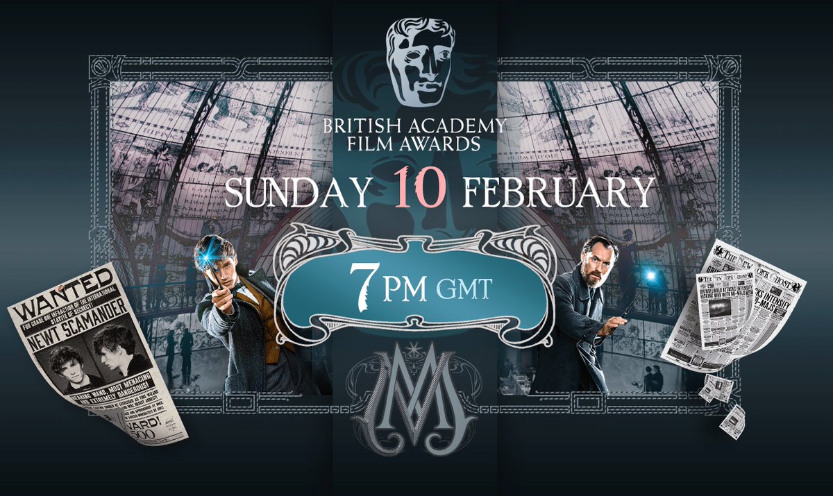 MOfMagicNews's tweet photo. Follow the BAFTAs with us next sunday at 7pm ! 

#FantasticBeasts: The Crimes of Grindelwald is nominated for 2 #EEBAFTAs (Special Visual Effects &amp; Production Design).

Good luck🤞🤞🤞 
#SaveTheDate #BAFTA @BAFTA https://t.co/M8BlY6eZVi