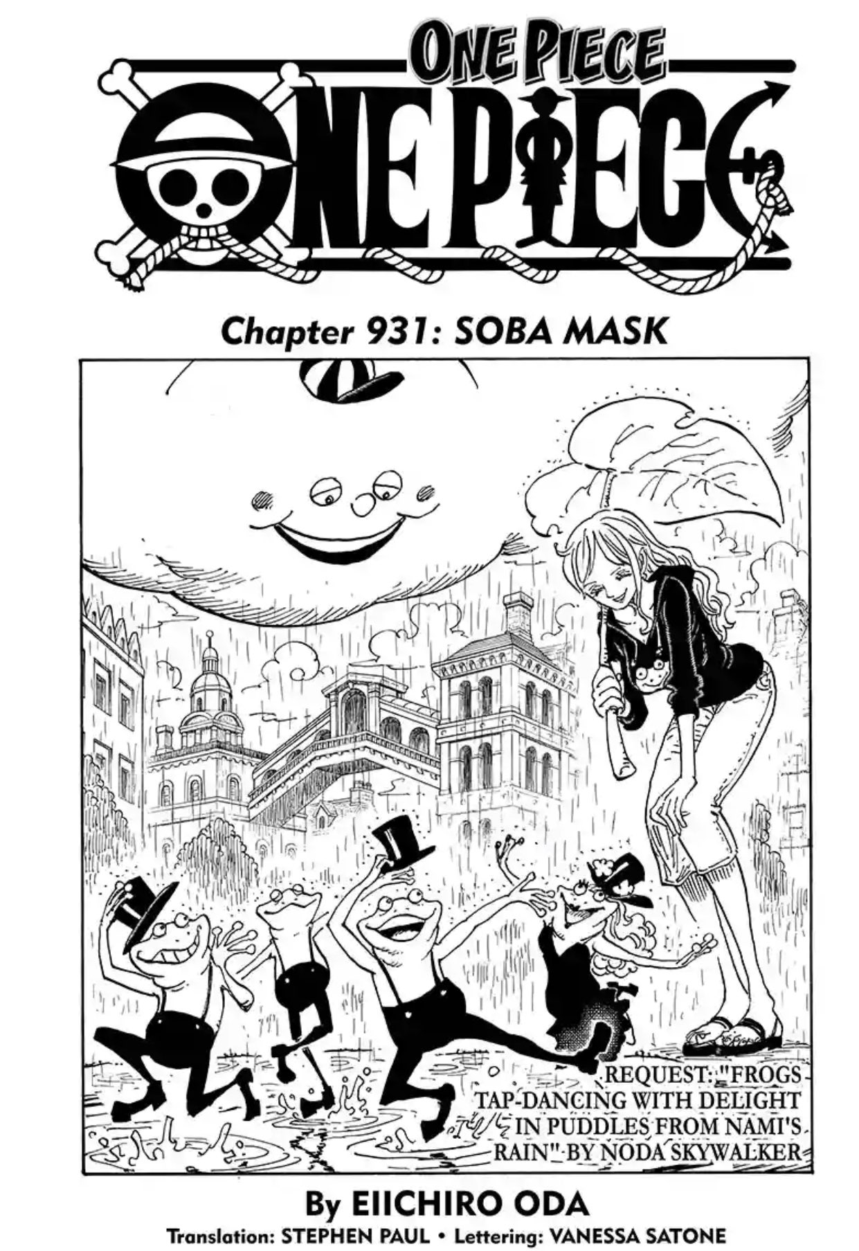 One Piece Center The Cover Page For One Piece Chapter 931 Soba Mask