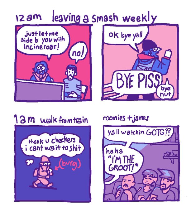 I did hourly comics yesterday bc I was working Friday!  Here's the first batch 