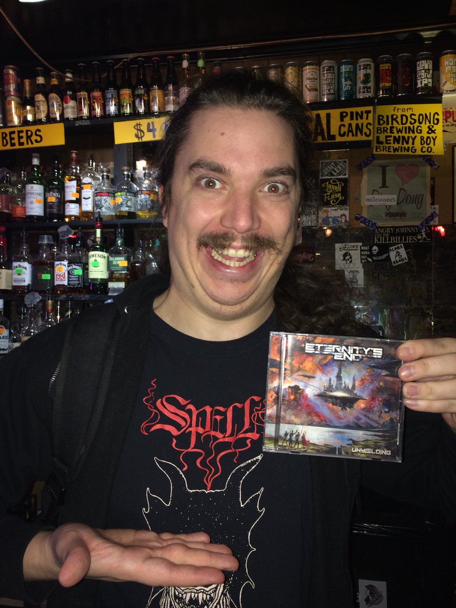 PromoIron's tweet photo. Someone’s happy to lay hands on the new Eternity’s End!! https://t.co/9SdIwQAg9g