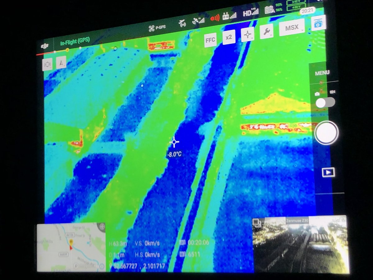 A speedy deployment to the Wolverhampton area today by <a href="/dronesWMP/">WMP Eye in the Sky</a> to search for a high risk vulnerable male. After a search around the canals and open areas, the male was found safe and well at his home address. Images below show the effects from our thermal imaging camera.