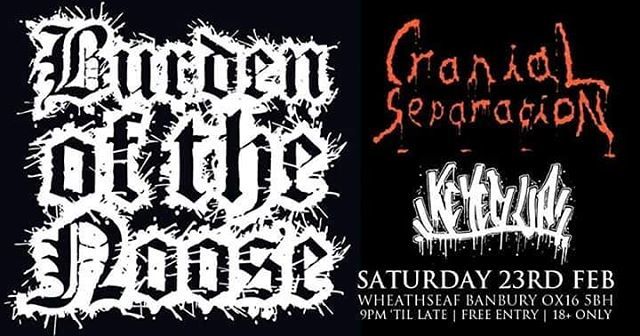 Banbury incoming. W/ @cranialseparation &amp; <a href="/keyedupofficial/">Keyed Up</a> .

#sludge #grind #hardcore #upthelads