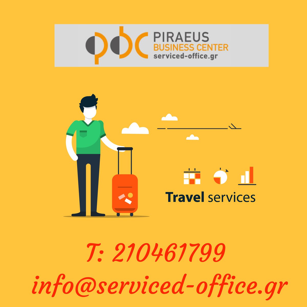 No time for travel arrangements? In addition to the services included in our Offices, Meeting Rooms and Orange Conference Hall rates, we can provide you with additional travel services to facilitate your accomodation and travelling requirements.