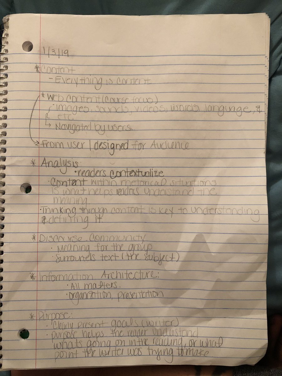 Csgolson1's tweet photo. Purpose to me is very important because it not only gives the writer, but the reader a chance to find what they’re looking for. It helps find the key points as to what I am reading/writing. More so organizing.  #engl318mu https://t.co/IR9qhU2ncv