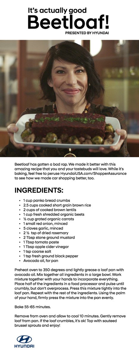 Hyundai's tweet photo. @ManWestcoast We actually really like vegan food. Here's a recipe! https://t.co/eMNE40PY04