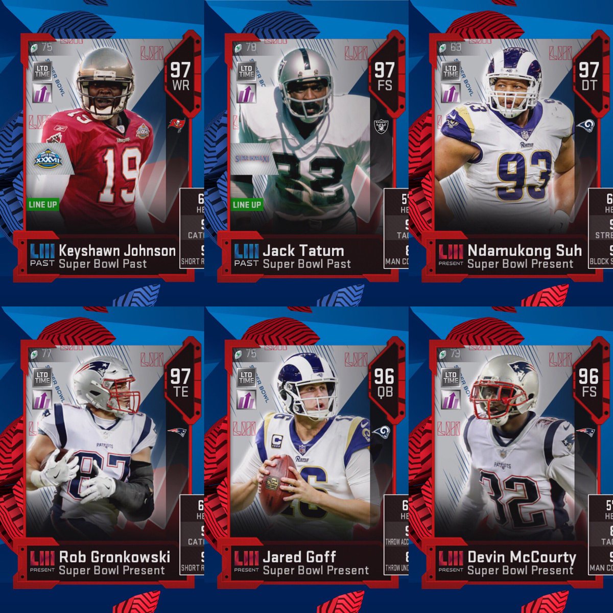 Super Bowl Giveaway! 
RETWEET and LIKE for a chance at ALL the Super Bowl Limiteds!

#SBLlll #LTD #Madden19