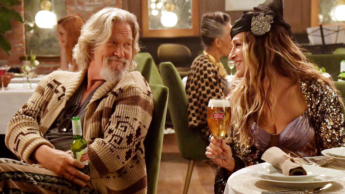 jbwiu's tweet photo. Big Lebowski Stella Artois for the win on first half commercials #SuperBowl https://t.co/WVgBihqfBQ