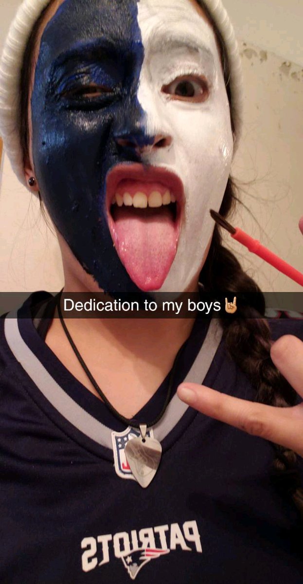 NelisaValdez's tweet photo. I'm a dedicated Pats fan. #goofball #TB12 #goat #blitzfor6 @CarmellaWWE @TrueKofi @TonyAu79 https://t.co/ZEqr0c6l33