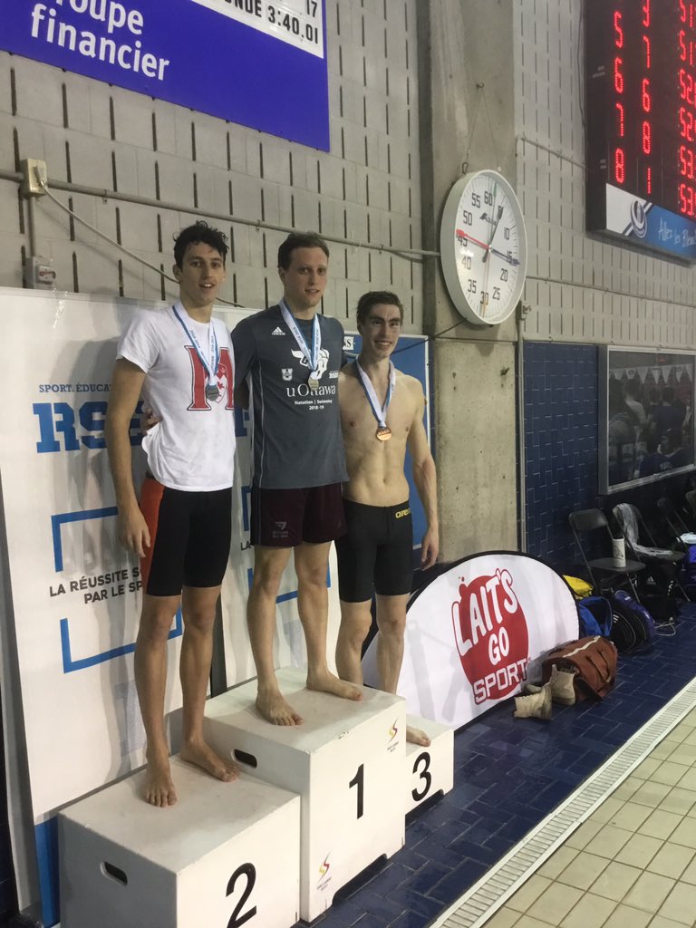 Tonight, Davide Casarin was named RSEQ Championships male swimmer of the competition (6 gold medals) and the RSEQ male swimmer of the year. No surprise here.