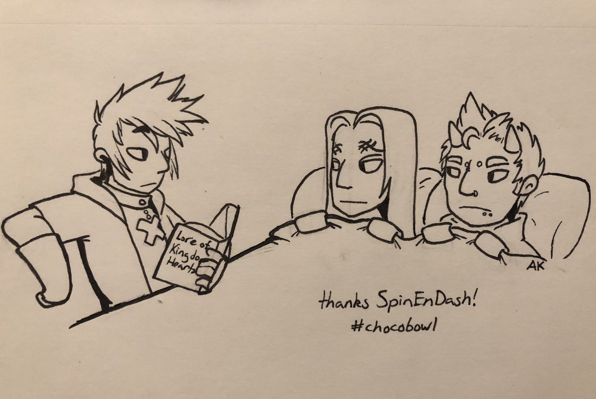 rabbittraps_'s tweet photo. closing out #chocobowl with one last freeform donation request: sion reading kou and volt a nice, non-convoluted bedtime story to which he has no connection whatsoever! https://t.co/Zw2Qrrbzo8
