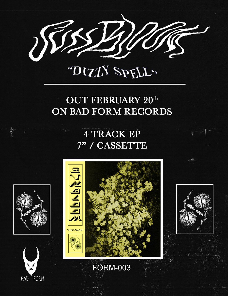 Sunbloom “Dizzy Spell” (Form-003) Released via Bad Form Records February 20th. Preorder link in bio!