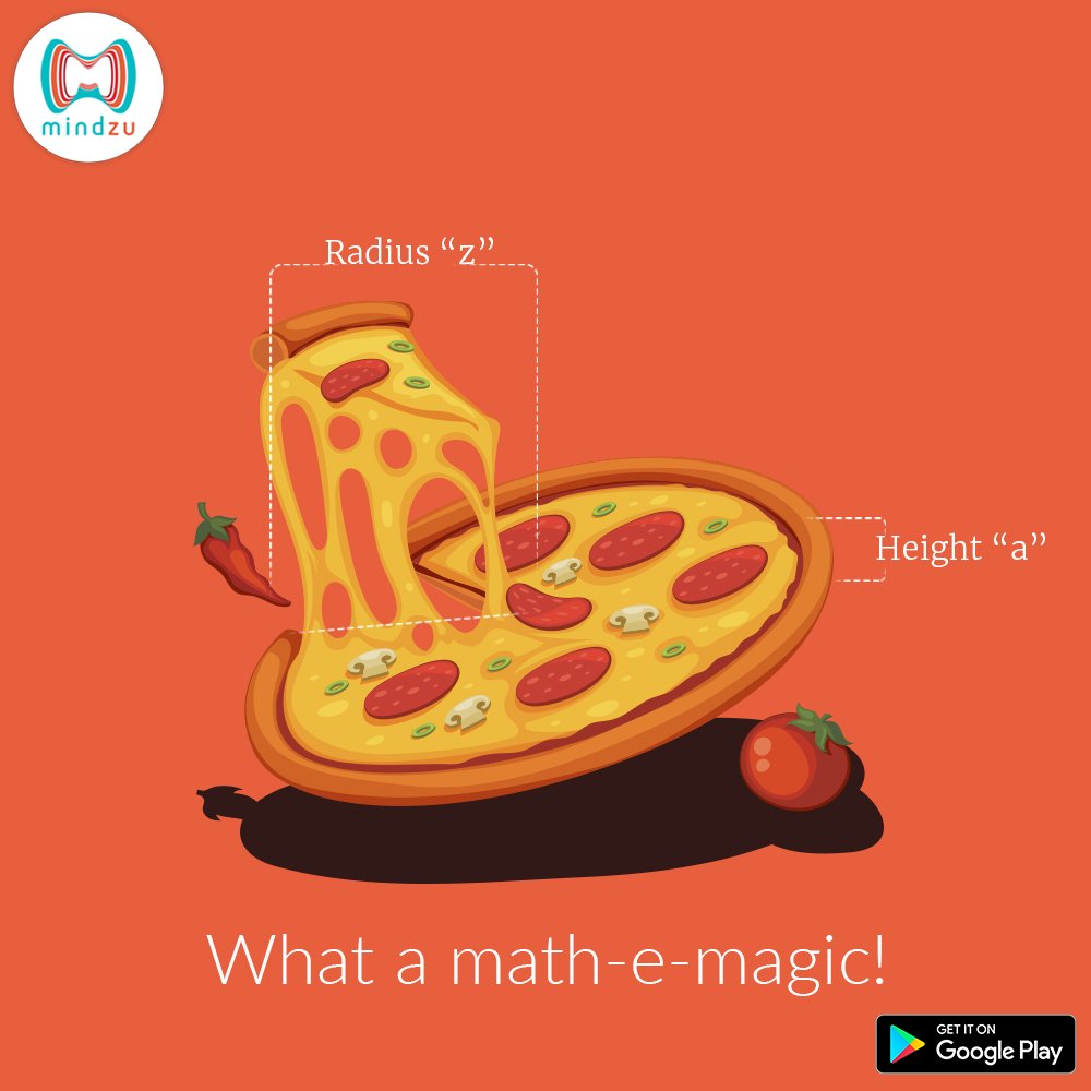 MindzuApp's tweet image. #DidYouKnow, if a pizza has radius “z” and height “a” its volume is Pi × z × z × a.

#MindZuApp #MathsApp #MathsFacts #FridayThoughts #FactsOnly #FridayFeeling