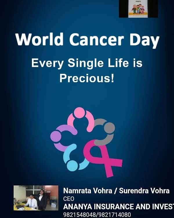 namratavohralic's tweet image. World Cancer Day 🎗🎗🎗
Every Single Life is Precious!!!
Let'sSave ourself from Big C!!!
#worldcancerday
#everysingle #lifeisprecious❤️ #letssave #ourself #bigc #liccancercover  bit.ly/2WGJkzZ