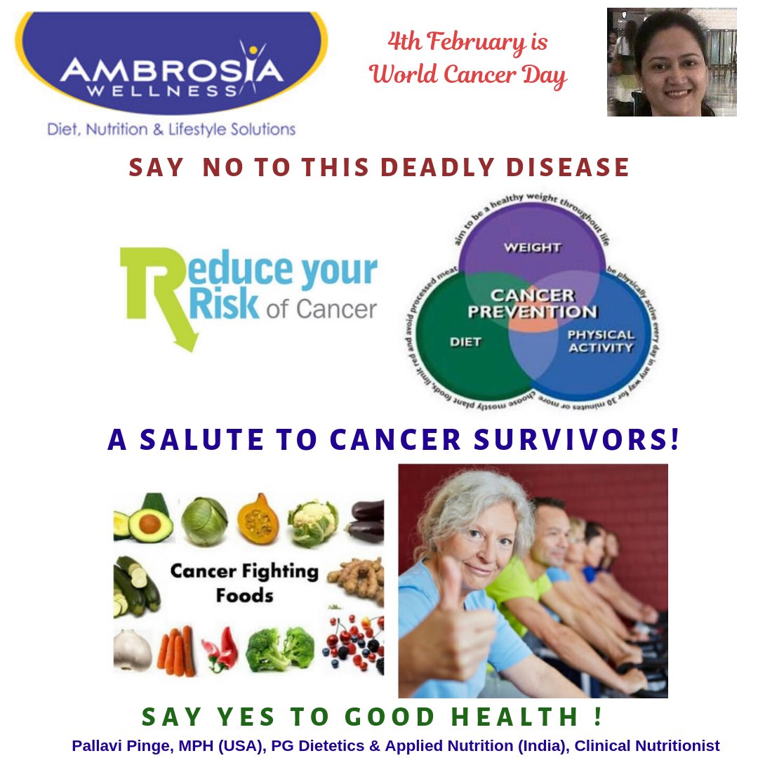 pallavi_pinge's tweet photo. 4th February is World Cancer Day.
Lets fight cancer together with the right cancer-prevention diet and promote a healthy lifestyle change.
#worldcancerday #preventcancer #cancerprevention #treatcancer #cancertreatment #reducecancer #fightcancer #dietforcancer #cancernutrition https://t.co/JlItjgYYuL