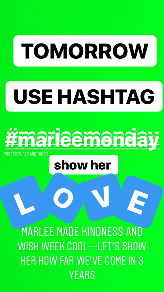 Hey <a href="/Ninja/">Ninja</a> tomorrow is #MarleeMonday ! She is fighting so hard for every single day. Think you can help us cheer her up again and take away some pain?!