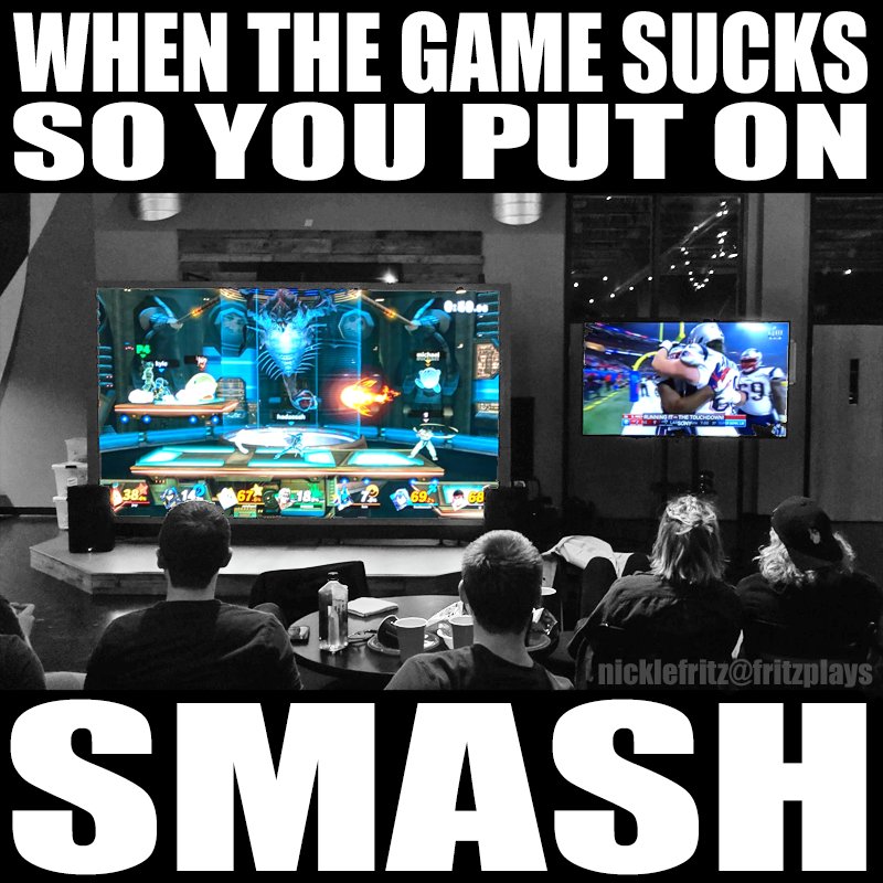 FritzPlays's tweet photo. When the game sucks so you put on smash... #SuperBowl #superbowlmemes #SuperSmashBros #SuperSmashBrothersUltimate https://t.co/OGuEM927eM