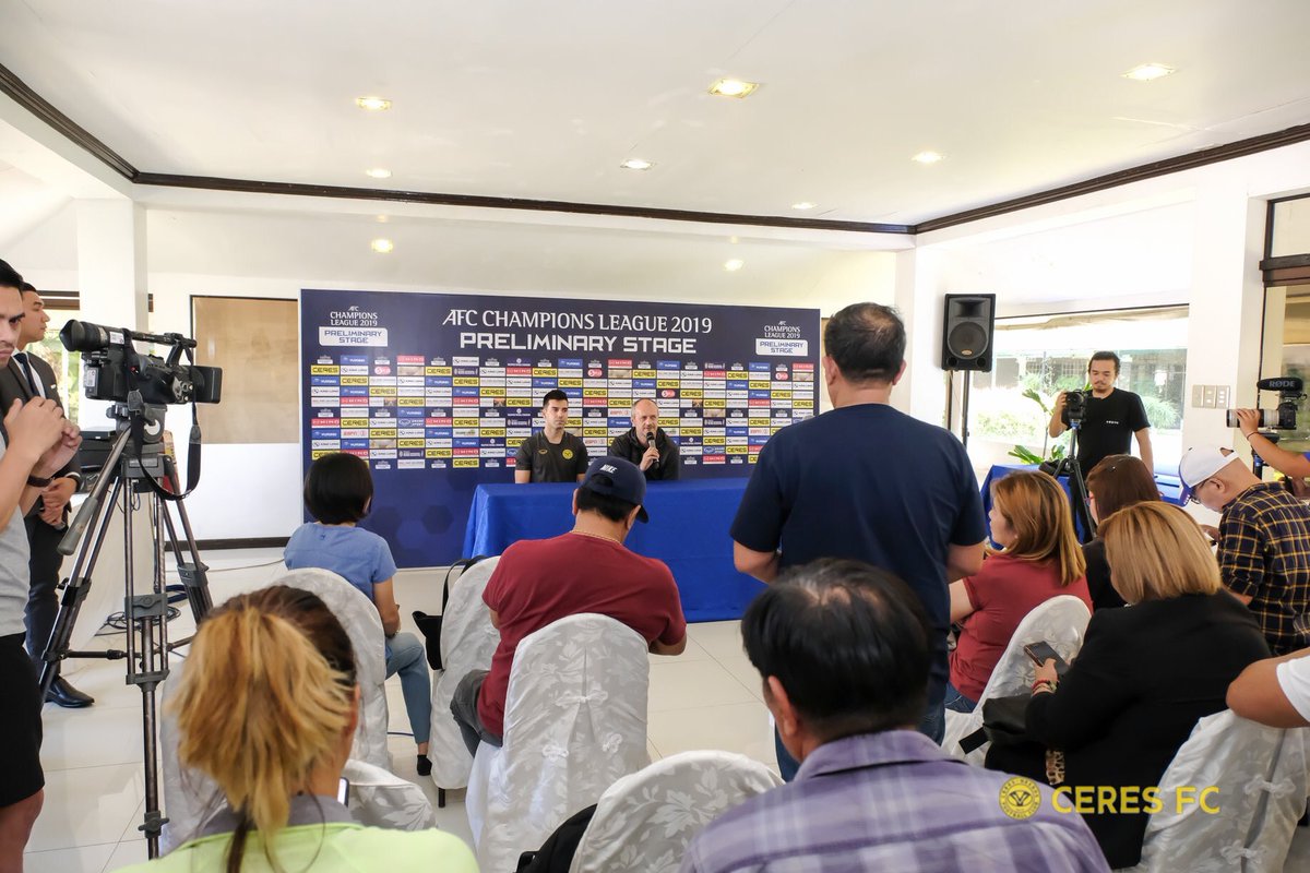 R&G EN @TheAFCCL🏆

#PreliminaryStage⚽️

•Rueda de prensa previa al partido de la fase preliminar de la Champions Asiática para #7BienveMarañón🇪🇸,donde @CeresNegrosFC🇵🇭 recibe en casa al campeón de Myanmar @YangonUnitedFC🇲🇲.

⚽️🇪🇸👍🏽