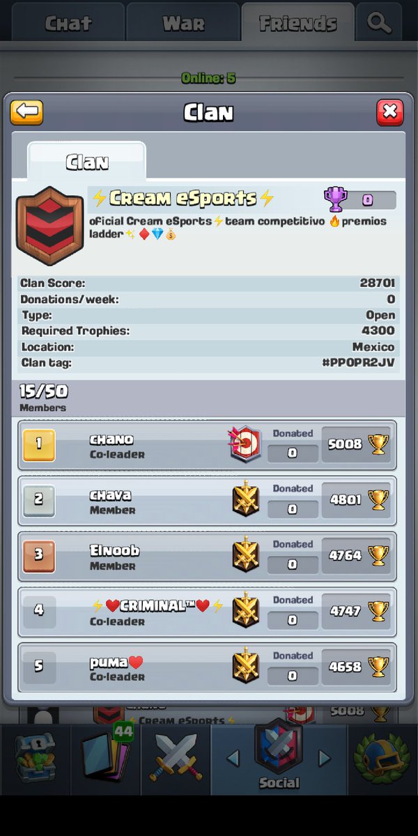 CreamMexico2's tweet photo. Abrimos reclutamiento para jugadores competitivos
Requisitos
+4500
+12 wins en desafio
Activos en guerra 
Premios en lader y guerra.
Seguir esta cuenta 
Suerte a todos https://t.co/QONVAEQO3j