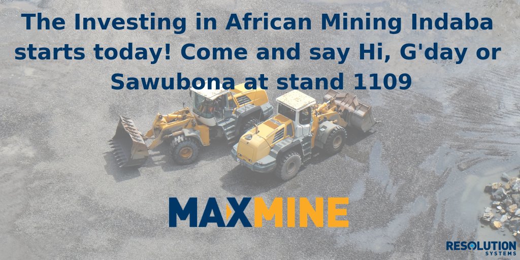 RSMaxMine's tweet photo. The Investing in African Mining Indaba starts today! Come and say Hi, G'day or Sawubona at stand 1109 

#MiningIndaba #MiningIndaba2019 #Turningtechintotonnes #MaxMine https://t.co/HubsXOwoxV