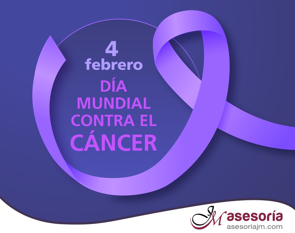 Asesoria_JM's tweet photo. 🗓Hoy, 4 de febrero, en el Día Mundial contra el Cáncer debemos acordarnos tanto de las personas que luchan a diario contra esta enfermedad como de todos los profesionales que lo hacen a través de sus cuidados e investigación. Todo nuestro apoyo para todos ellos 💪❤️ https://t.co/XW3d2dbfma