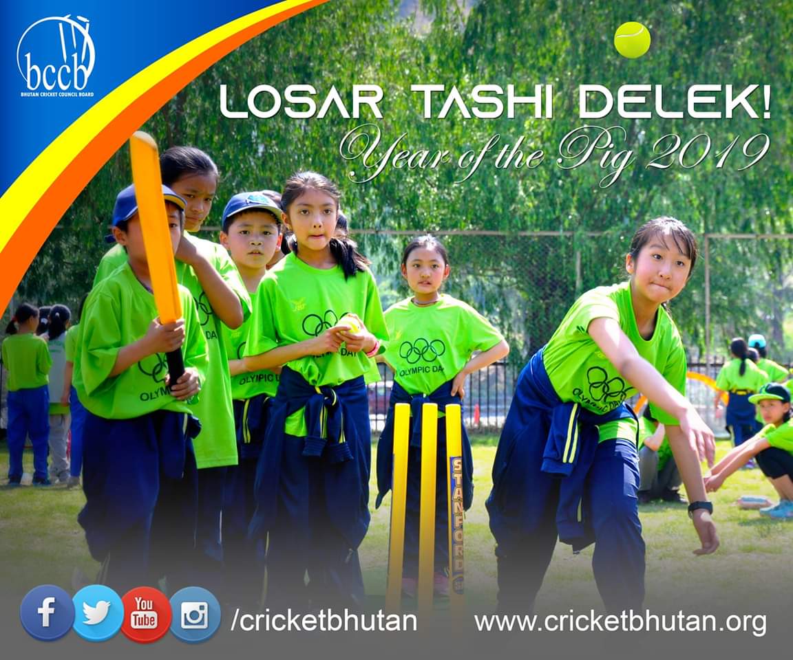 BhutanCricket's tweet photo. The Management and Staffs of BCCB wishes all a 
LOSAR TASHI DELEK!.
May this year bring new happiness, new goals, new achievements and a lot of new inspirations on your life.
#Cricketbhutan #LosarTashiDelek #Letscricket https://t.co/UXnu7T9zsz