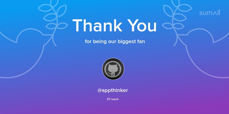 Our biggest fans this week: <a href="/appthinker/">Think App</a>. Thank you! via sumall.com/thankyou?utm_s…