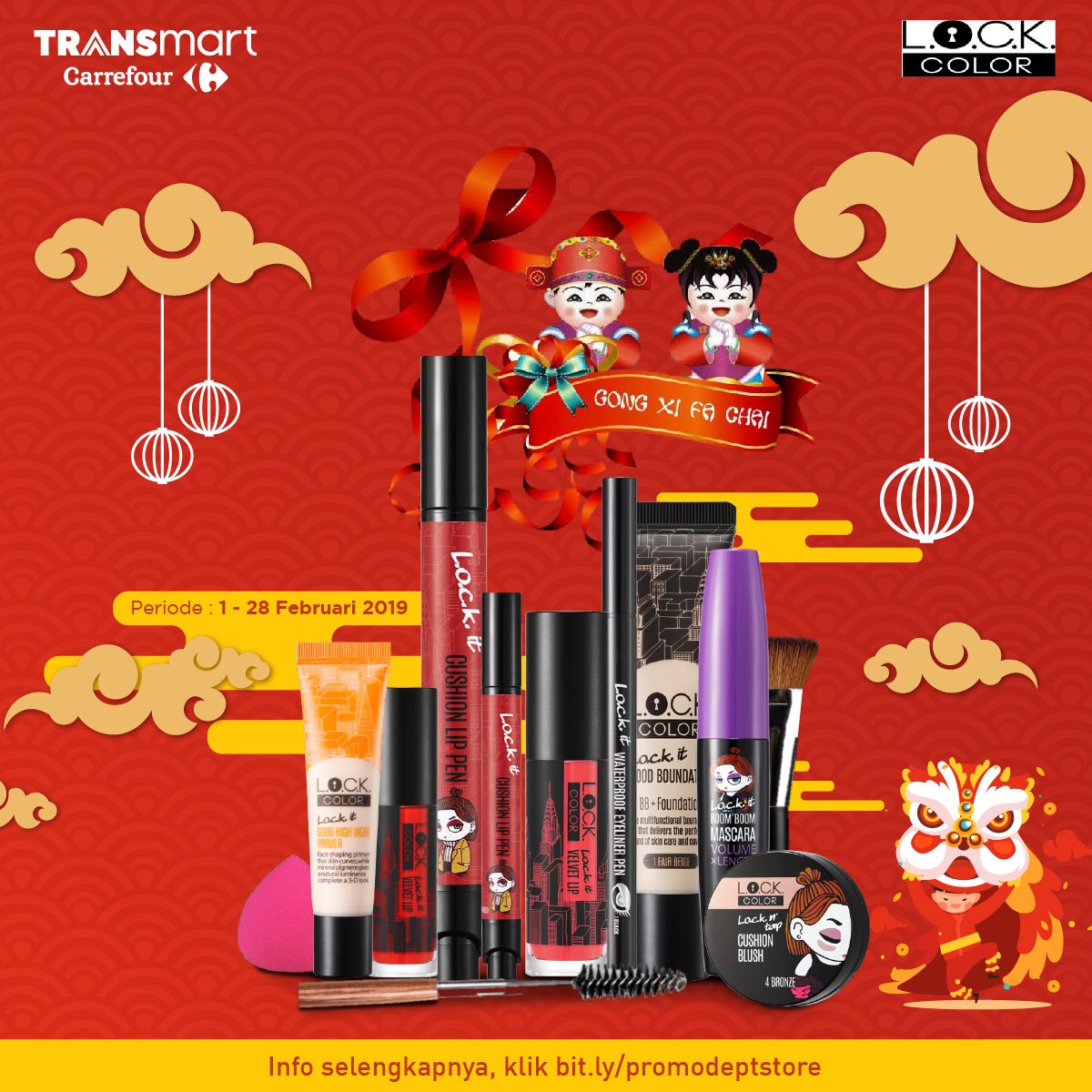 Transmart_IND's tweet photo. L.O.C.K Color @kbeautysecret_id _id memberikan diskon 30% untuk all color cushion lips pen dan diskon 20% khusus untuk REDLIPS dari koleksi VelvetLips.
Yuk segera dapatkan promonya ๐๐
.
#TransmartCarrefour
#LockColor
#KBeauty
#KoreanMakeup #CintaKeluargaTransmart https://t.co/SuxBmtDawO