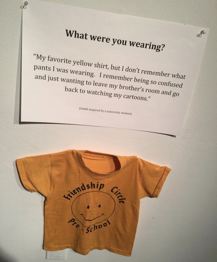 #SexualAssaultAwarenessMonth

it sucks that this is even a question. If you are ever in conversation with a survivor of sexual assault, never ask them #WhatWereYouWearing... because it truly does not matter.