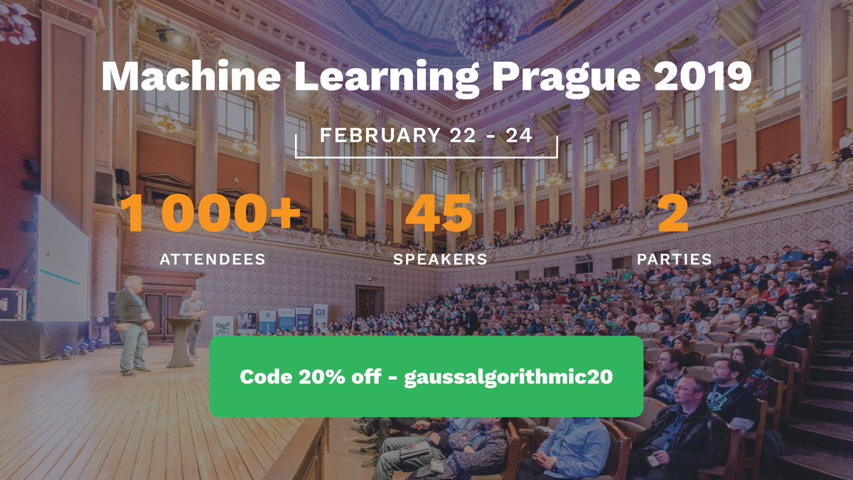 As a Gold partner of <a href="/MLPrague/">MLPrague</a>, we are happy to offer you a 20% discount on tickets. The magic code is "gaussalgorithmic20". Register here: mlprague.com #MachineLearning #MLPrague