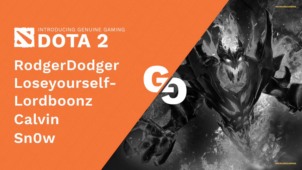 🚨We’re excited to officially announce our Dota 2 roster!🚨

Peep the #GenuineGaming squad and show them some love!
⁦<a href="/rogerdodgerdota/">RogerDodger</a>⁩ 
⁦<a href="/Loseyourselfdo1/">Loseyourselfdota</a>⁩
⁦<a href="/lordboonz/">thebonzoshow</a>⁩ 
⁦@calvindota_⁩ 
⁦@snOwDoTA2⁩