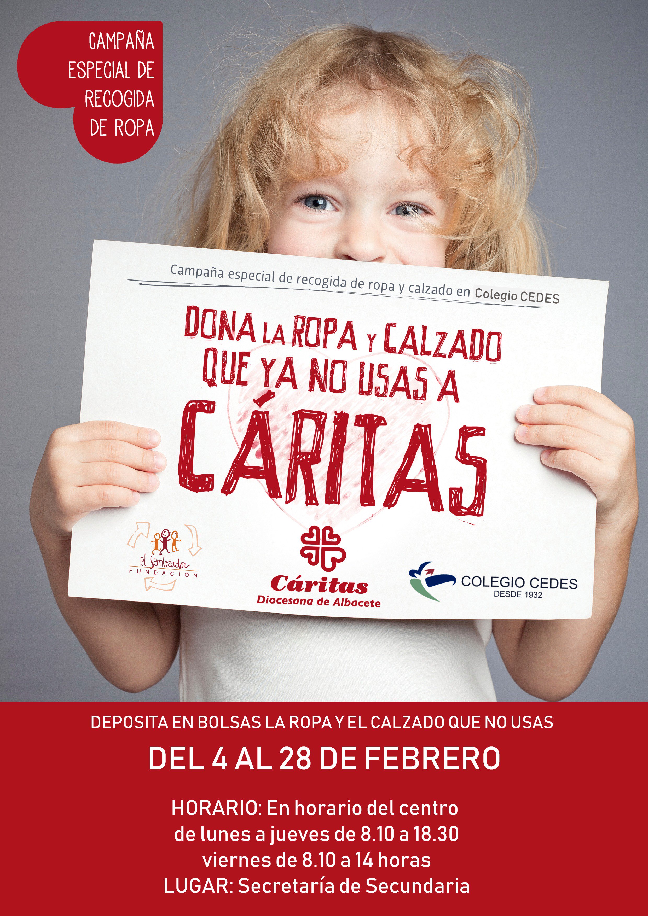 \ Cáritas Albacete على تويتر: "Arranca en @ColegioCEDES la campaña de recogida de ropa Esta ropa no solo podrá ser utilizada por que la necesitan, sino que además