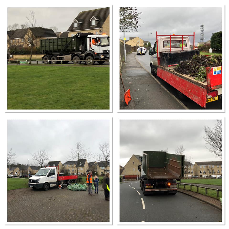 Members of Westwood Park Neighbourhood Watch group at Clayton Heights, Quensbury got together last weekend for a  street clean-up on their estate. The area is now spick and span &amp; rubbish free. Thanks goes to staff at Bradford Council who gave up their time &amp; provided transport.