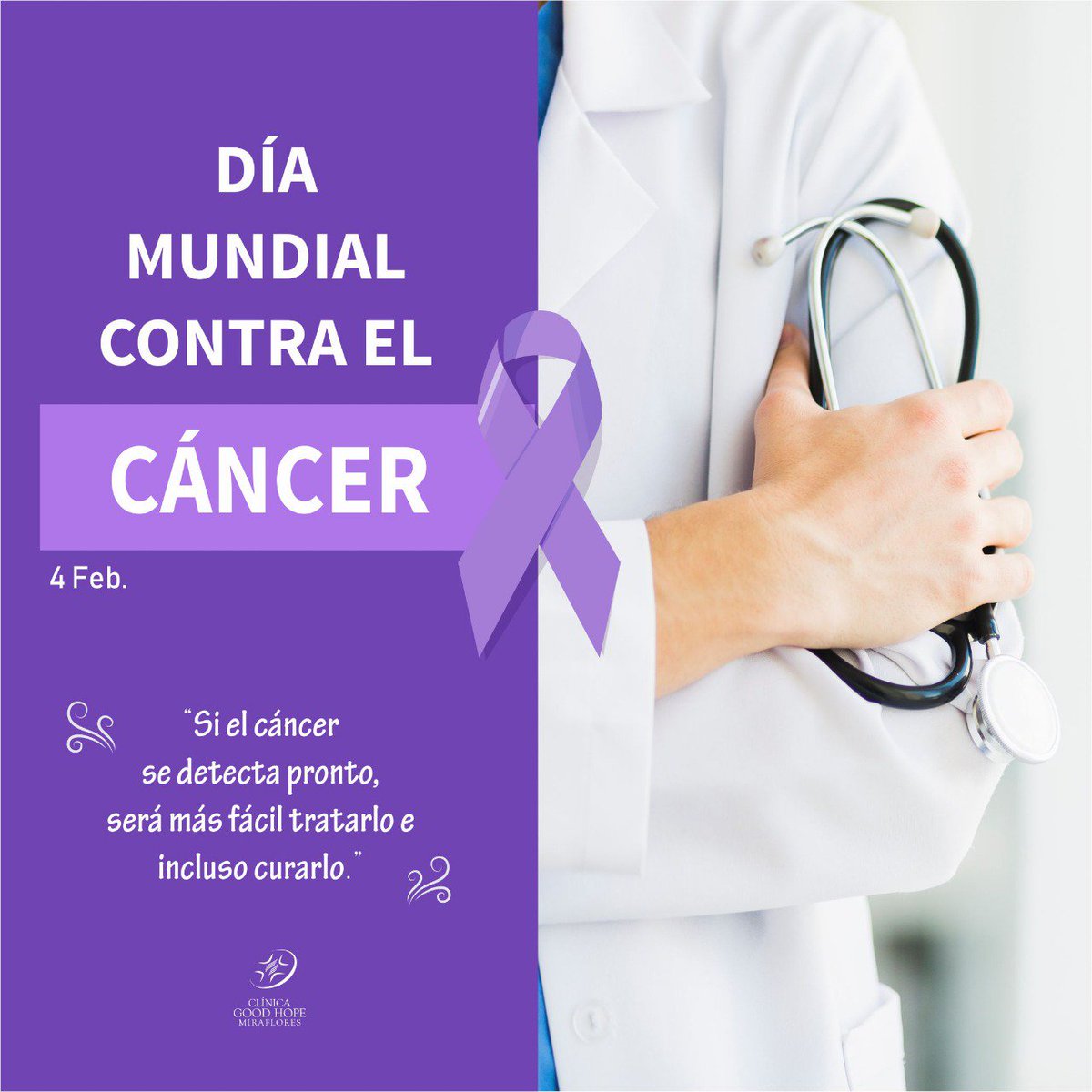 ClinicaGoodHope's tweet photo. 🚨 Día mundial de lucha contra el cáncer 🎗️
.
📌["Hasta el 50% de los cánceres se pueden evitar si son DETECTADOS A TIEMPO"]
#DíaMundialContraElCáncer🎗️
#Prevención 👍
#ClínicaGoodHope 🏥
@Minsa_Peru https://t.co/pFzqacRudo
