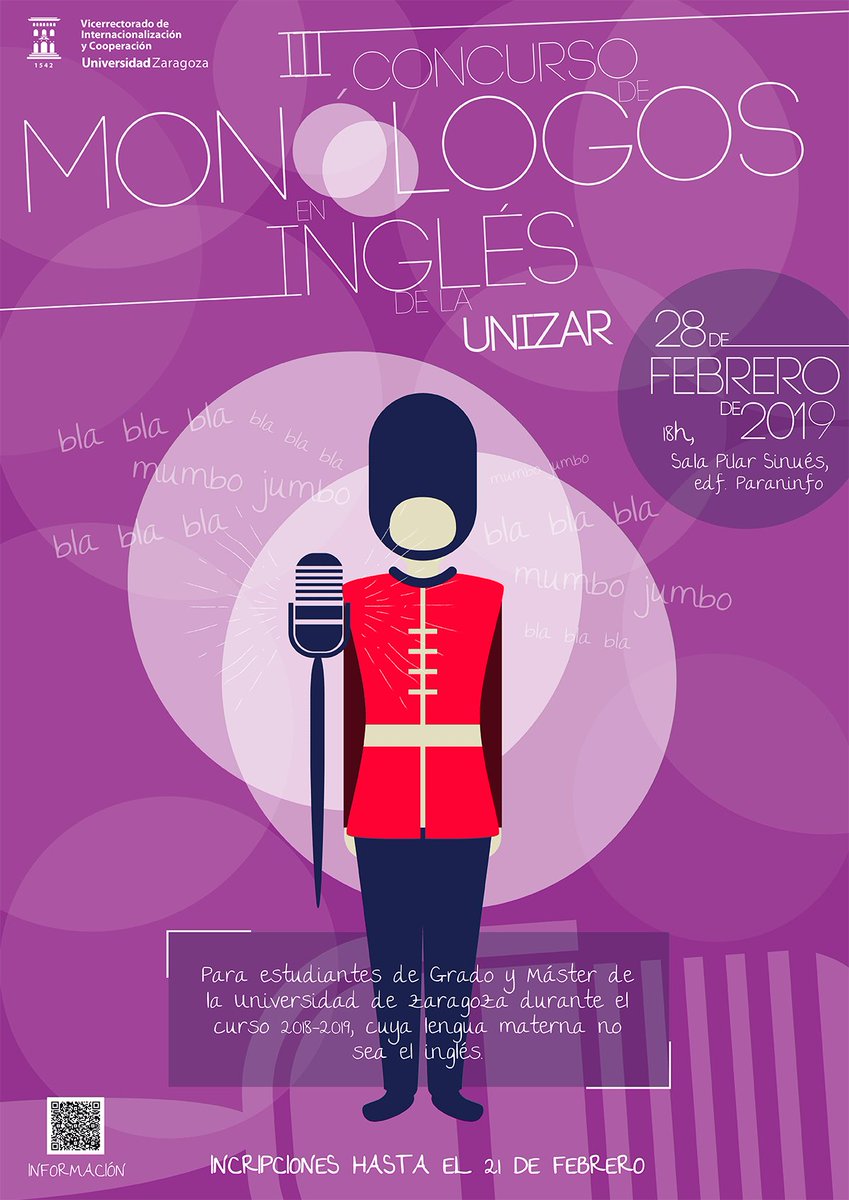 unizar's tweet photo. Do you speak English fluently enough to give a 7 minute speech? Demuestra tu capacidad de oratoria en inglés, gana 250€ y representa a la @unizar en el @uni_g9. Infórmate e inscríbete online en https://t.co/0j2jKOAY6m Hasta el 21 de febrero. https://t.co/gwyzqLAN96