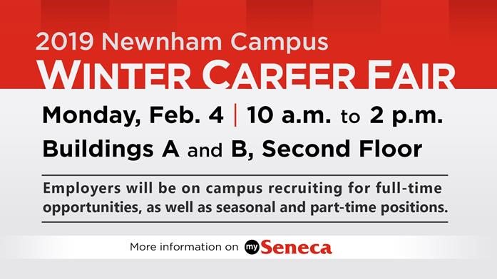 Newnham Winter Career Fair focusing on career areas in our Faculty of Business is today from 10 a.m. to 2 p.m. Building A &amp; B, 2nd Floor Hallway. More info bit.ly/2HvJHdp