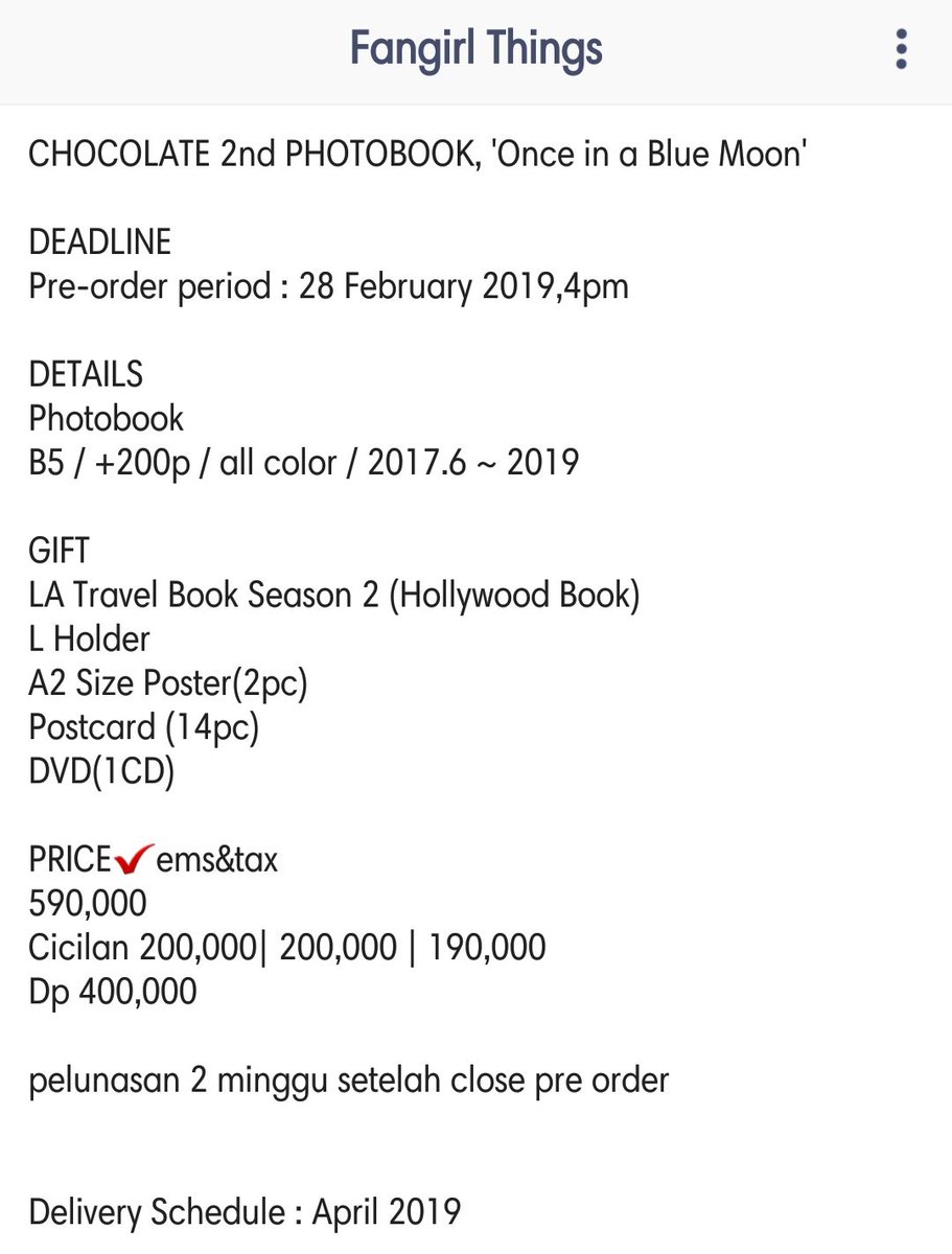 FebruaryBoy_2J's tweet photo. WTS/INA GO🇮🇩
"ONCE IN A BLUE MOON" 2ND PHOTOBOOK #JAEHYUN #NCT @chocolate970214

⏱28 feb 2019,4pm
💰590,000
✔ems ✔dp ✔cicilan

ORDER: https://t.co/6ifFAezBJ5
CHAT: https://t.co/9LwFG5rMqz 

#NCT127 #재현 
@NCTSelling_INA @NCTtrade_INA @citizenstores https://t.co/GBOCtssFPa