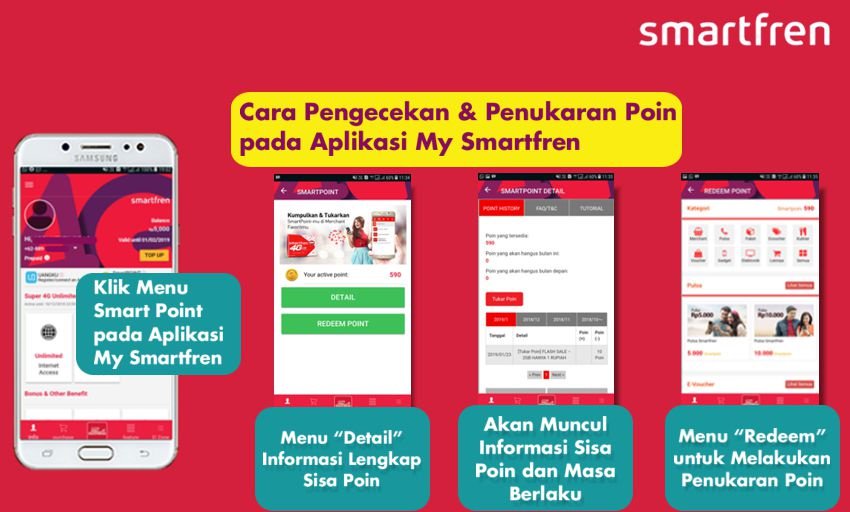 jcvrnda19's tweet photo. Ayo tukarkan Smartpointmu dengan pulsa Smartfren atau hadiah-hadiah menarik lainnya di My Smartfren sebelum poin kamu hangus, Sobat! Bagi yang belum tau cara tukarnya, yuk cek gambar di bawah ya. #SMARTFRENtips https://t.co/MtLvIpVeJ3