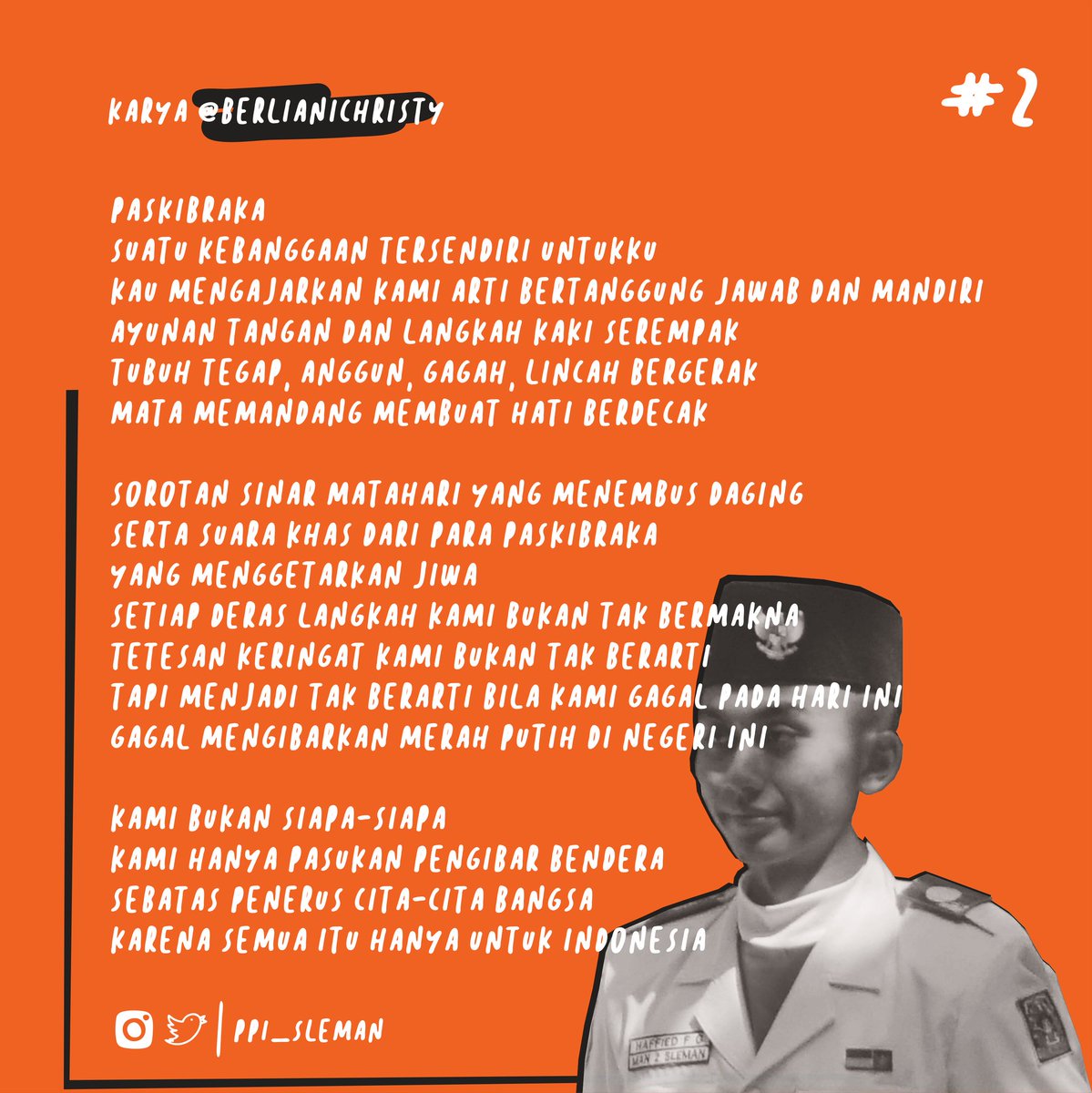 Terima kasih untuk ig:letaremep dan ig:berlianichristy atas inspirasi yang kalian tuangkan dalam bentuk puisi ini. Semoga karyamu bisa dijadikan inspirasi bagi orang lain :)
.
Dan untuk kamu semua yang sudah mengirimkan karya, kalian luar biasa!