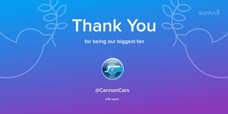 Our biggest fans this week: <a href="/CannonCars/">Cannon Cars 020 8777 8888 - App, Web, Phone</a>. Thank you! via sumall.com/thankyou?utm_s…