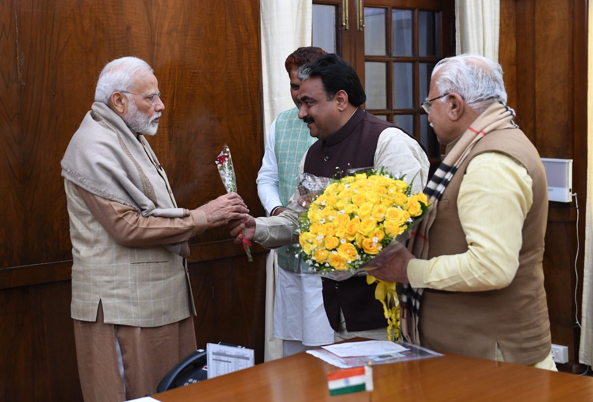 Congratulated @DrKrishanMiddha Ji for the remarkable win in Jind. 

Over the years, the people of Haryana have been continuously supporting BJP’s agenda of pro-people, inclusive and corruption-free development. @BJP4Haryana