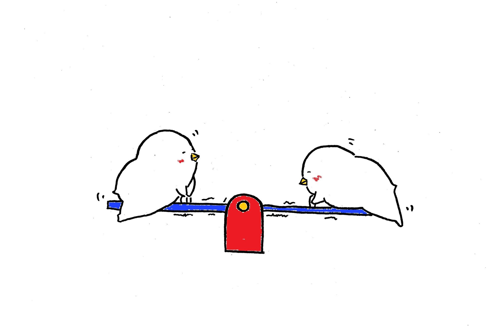 うぱ Di Twitter 鳥とシーソー イラスト好きな人と繋がりたい 四コマ漫画 なにかのとり T Co Wckm5vtz9g Twitter