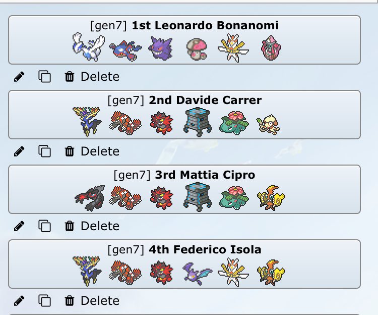 GenovaVGC's tweet photo. Teams from yesterday’s premier challenge, congratulations @IlbonaVGC for winning with a really interesting Lugia team!! https://t.co/KrSq1BnyDN