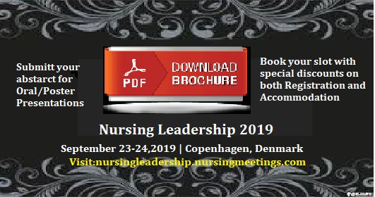 Download the #Brochure of #NursingLeadership2019 #conference and submit your #Abstracts
nursingleadership.nursingmeetings.com/conference-bro… …
Don't miss this opportunity to present your research work in #Copenhagen as a #Keynote #speaker #Students #delegate #participation
#CancerNursing #PaediatricNursing