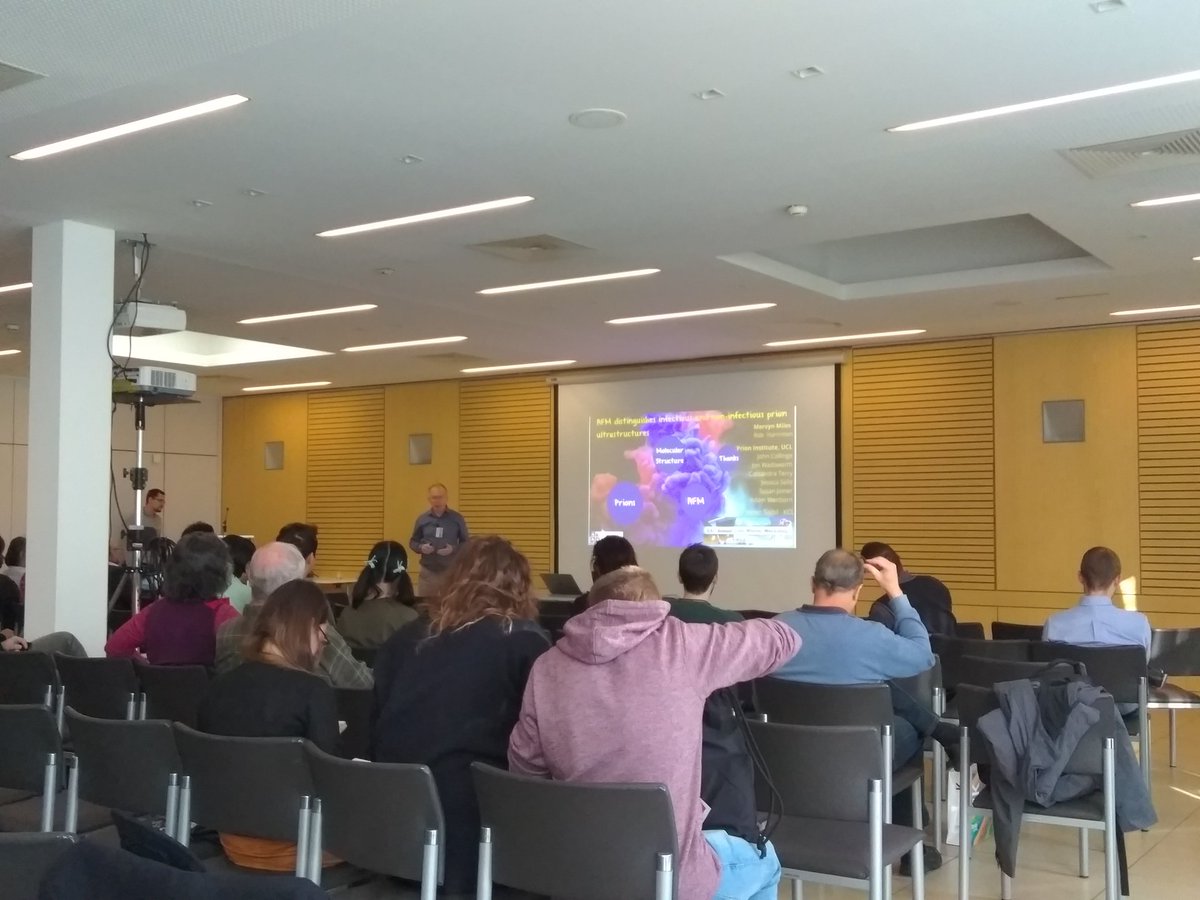 NuNanoLtd's tweet photo. Our co-founder @MervynJMiles presenting initial prion research from @UniBrisPhysics and @ucl MRC Prion Unit. #atomicforcemicroscopy #LinzWinterWorkshop https://t.co/TJOiZlix2Y