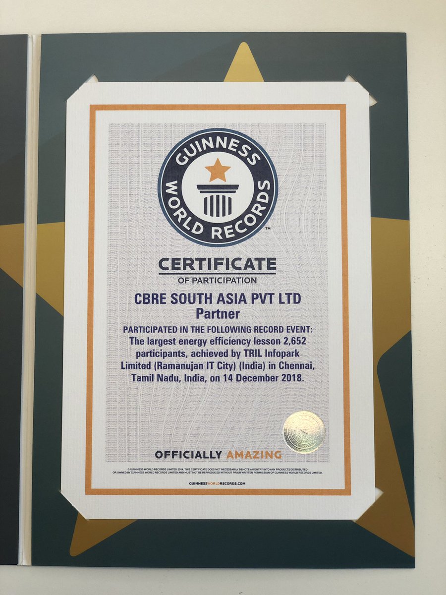 Pandit_Calling's tweet photo. Delighted to have partnered with TRIL Infopark Limited to host the largest #EnergyEfficiency lesson with close to 3000 participants to set a #GuinnessWorldRecord @GWR https://t.co/QVXxO4vWnr