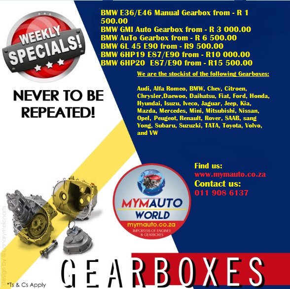 AutoMym's tweet photo. MYM Autoworld leading importers of used engines and gearboxes
Our spectacular specials for the week
Find us : https://t.co/FsyeC5UDTF
Contact us:
061 415 9538
061 464 6250 https://t.co/eYIEQpdo64
