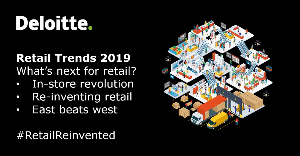 DeloitteUK's tweet photo. 2019 is looking like it could be an uncertain year for retail. Explore whatโs next, and the 3 key themes shaping the year ahead https://t.co/5YSBOfSlAd #RetailReinvented #RetailTrends https://t.co/yDPzQF4wCK
